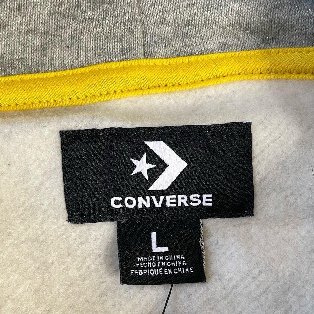 New CONVERSE X HELLO KITTY Long Sleeve Star Cropped Hoodie Sweatshirt L - Picture 10 of 12